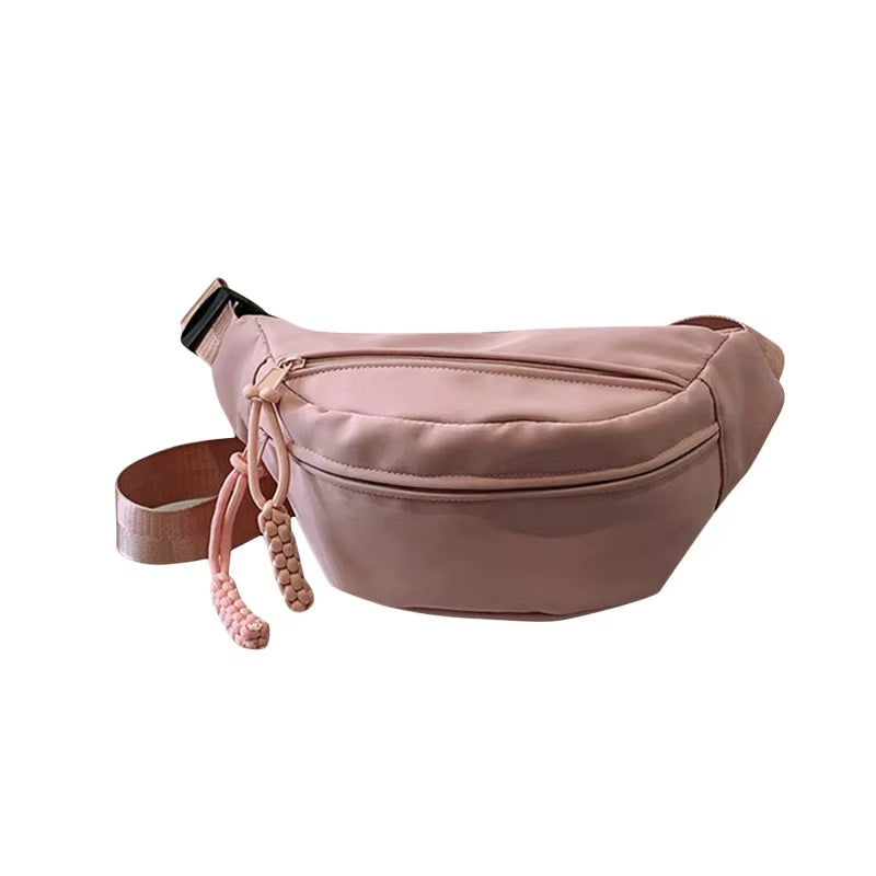 Waist Bag Women New Canvas Leisure Portable Zipper Korean Style Canvas Chest Bag Shoulder Bag Waist Bag Sports