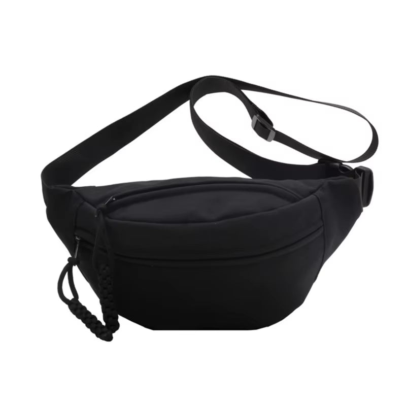 Waist Bag Women New Canvas Leisure Portable Zipper Korean Style Canvas Chest Bag Shoulder Bag Waist Bag Sports