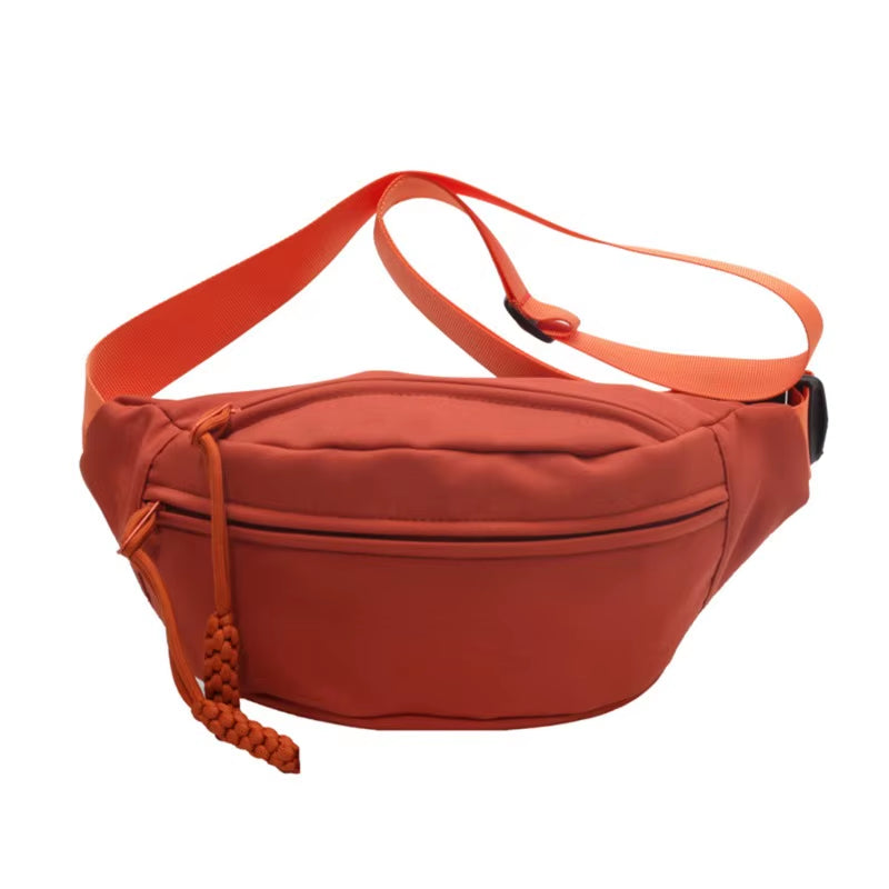 Waist Bag Women New Canvas Leisure Portable Zipper Korean Style Canvas Chest Bag Shoulder Bag Waist Bag Sports