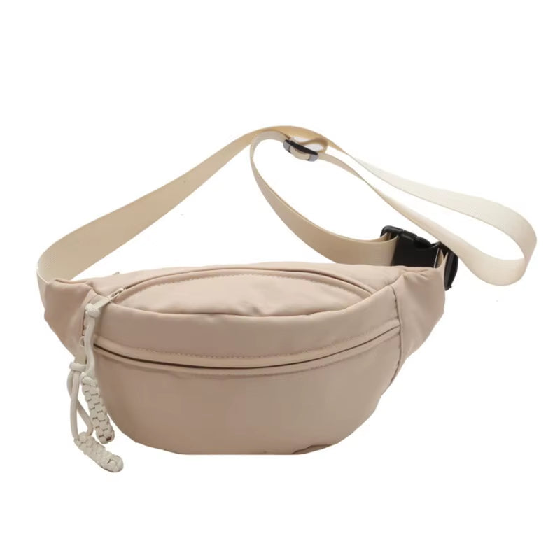 Waist Bag Women New Canvas Leisure Portable Zipper Korean Style Canvas Chest Bag Shoulder Bag Waist Bag Sports